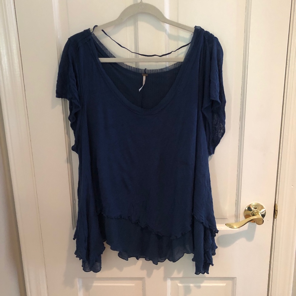 Free People Blue Layered Top